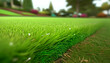 Wide close-up lawn, green, golf course