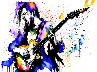  Rock Guitarist, Generative AI Illustration