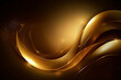 Abstract golden shapes with light effect background