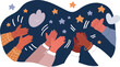© iracosma - Cartoon vector illustration of Applause and like group of people. Hands multicultural clap. Congratulations, cheering, thanksgiving, thanks, good, best, winner
