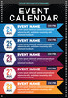Calendar upcoming events schedule template. vector template