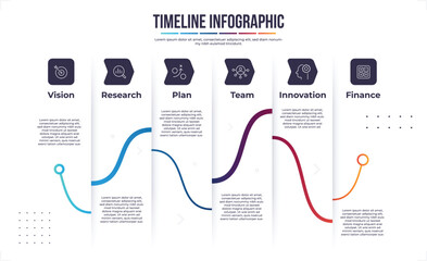 Wall Mural - Timeline infographic template progression business concept.