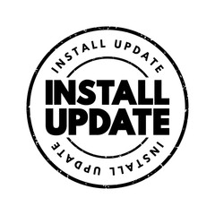 Aufkleber - Install Update text stamp, concept background