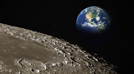 Wall Mural - The Earth as Seen from the Surface of the Moon 
