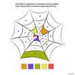 Each letter in spider net is converted in to a number. Find a word magic. Logical mathematics for children.