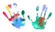 © dule964 - Colorful hand print, paint watercolor isolated on white