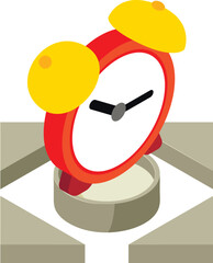 Poster - Alarm clock icon isometric vector. Bright colored mechanical desktop alarm clock. Time concept, interior element