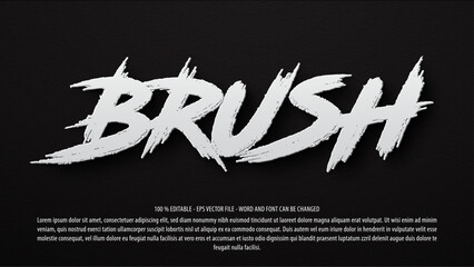 Wall Mural - Paint brush 3d editable text effect template