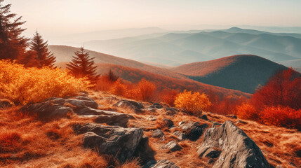 Sticker - landscape with mountains