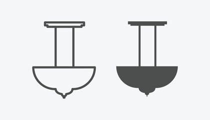 Poster - Chandeliers vector icon set. vector illustration of chandeliers isolated icon set. linear and filled style flat furniture sign for mobile concept and web design