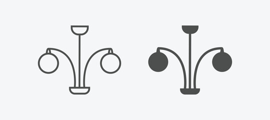 Poster - Chandeliers vector icon set. vector illustration of chandeliers isolated icon set. linear and filled style flat furniture sign for mobile concept and web design