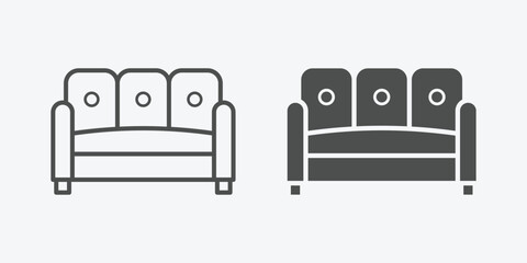 Poster - Sofa vector icon set. vector illustration of sofa isolated icon set. linear and filled style flat furniture sign for mobile concept and web design
