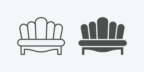 Poster - Sofa vector icon set. vector illustration of sofa isolated icon set. linear and filled style flat furniture sign for mobile concept and web design
