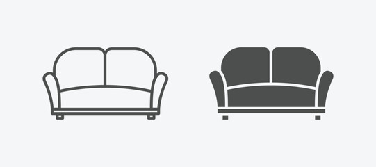 Poster - Sofa vector icon set. vector illustration of sofa isolated icon set. linear and filled style flat furniture sign for mobile concept and web design