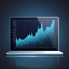 Poster - Graph of online business. A graph of the stock market. Business expansion. generative AI