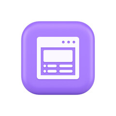 Poster - Internet document tax form banking account web page button virtual browsing interface 3d icon