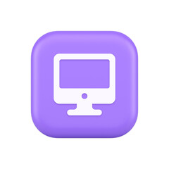 Poster - Computer monitor connection button cyberspace digital technology 3d realistic icon