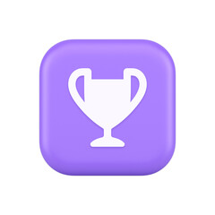 Poster - Cup trophy award best win achievement button first place game online connection 3d icon