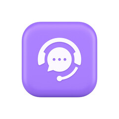 Poster - Customer support live chat service button information messaging consulting 3d icon