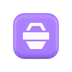 Poster - Shopping basket online store button commercial market checkout web app design 3d icon