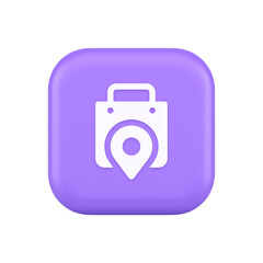 Poster - Shop location map pin with shopping bag button web app design realistic icon