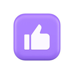 Poster - Like thumb up approve rating button confirmation cool website networking 3d realistic icon