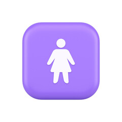 Poster - Woman silhouette staff member unrecognizable person button user profile interface 3d icon