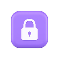 Poster - padlock locking web access button password security protection safe encryption 3d icon