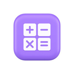 Poster - Calculator math counting button accounting balance mathematics financial keyboard 3d icon