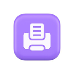 Poster - Printer machine device for paper document print button ink printout technology 3d icon