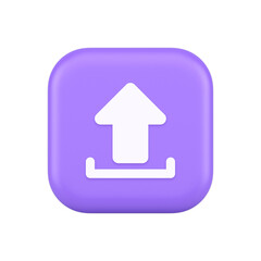 Poster - upload up arrow button document multimedia file exchange cyberspace storage 3d icon