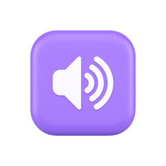 Poster - Volume sound button speaker acoustic level noise wave control 3d realistic icon