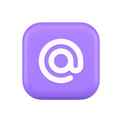 Poster - Email address digital symbol button internet chatting cyberspace communication 3d icon