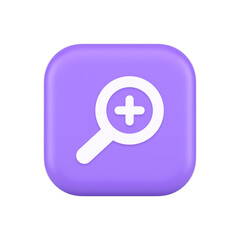 Poster - Zoom search cyberspace information button discovery magnifying glass plus 3d realistic icon