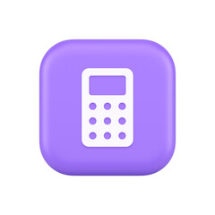 Aufkleber - Calculator button mathematical number counting web application design 3d realistic icon