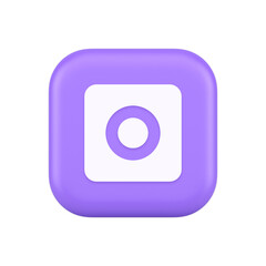 Poster - Camera photo video shooting button multimedia content creation web application 3d icon