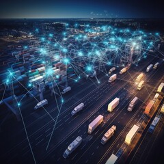 Global distribution and transportation logistics network, Smart logistics, the future of transportation innovation. generative ai	