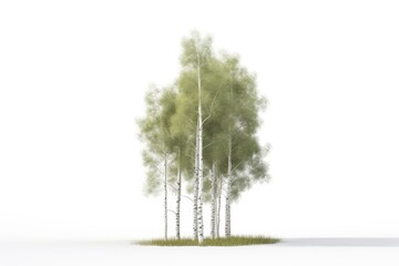 Poster - serene forest with tall trees and green grass. Generative AI Generative AI