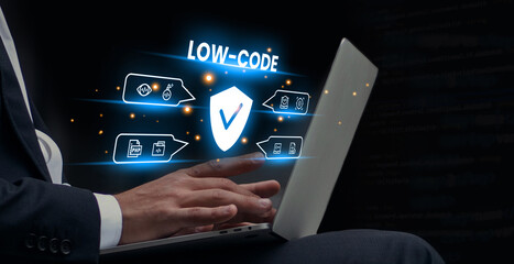 low code platform software development technology idea.