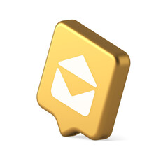 Poster - Email open envelope letter received incoming message button 3d realistic speech bubble icon