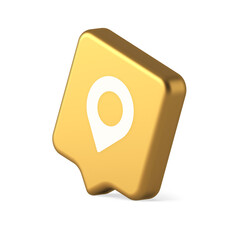 Poster - gps map pin location service button application direction distance pointer 3d realistic speech bubbl