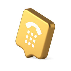 Poster - phone call button application handset mobile contact communication 3d realistic speech bubble icon