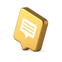 Poster - Chat box speech bubble button social networks texting internet communication 3d speech bubble icon