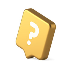 Poster - Question mark button advise attention answer FAQ point internet info support 3d speech bubble icon