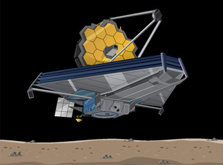 Sticker - James Webb Telescope in Space