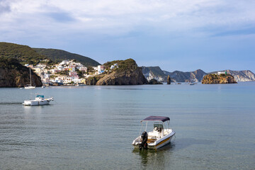 Wall Mural - Santa Maria village at Ponza Island. Ponziane or Pontine Islands archipelago, Lazio, Italy