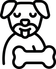Canvas Print - Dog food bone icon outline vector. Pet restaurant. Cafe meal
