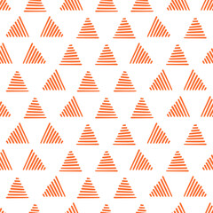 Wall Mural - Seamless pattern with orange triangles