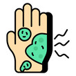 Conceptual flat design icon of unhygienic hand
