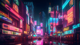 Fototapeta  - night asian city street